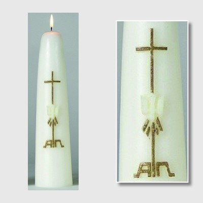 Doopkaars Kruis Duif A & O 2K