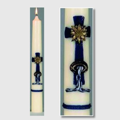 Doopkaars cil. 40/400 Kruis Water