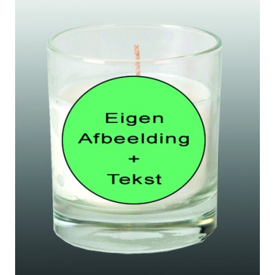 Gedenkkaars glas eigen ontwerp