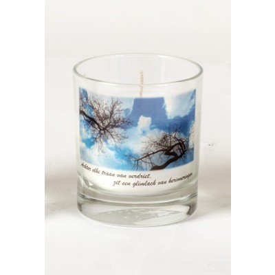 Gedenkkaars glas Wolken