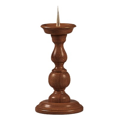 Eiken kandelaar donker 35 cm.