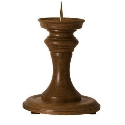 Eiken kandelaar donker 38 cm.