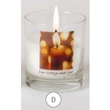 Gedenkkaars glas Lichtje voor jou