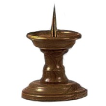 Eiken kandelaar donker 17 cm.