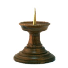 Eiken kandelaar donker 18 cm.
