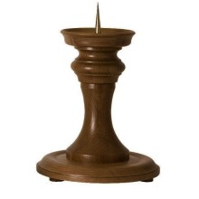 Eiken kandelaar donker 38 cm.
