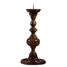 Eiken kandelaar donker 65 cm.